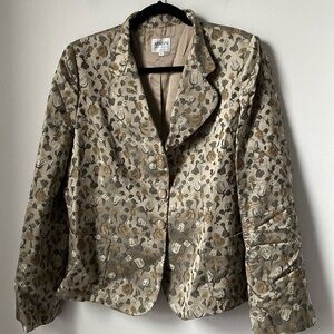 Armani Collezioni women’s 2007 blazer floral, beige, cream, taupe - size 16